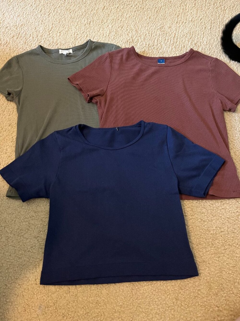 Ribbed Cropped T-Shirts | Size S